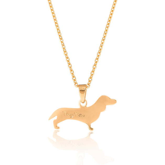 Solid 10k Rose Gold Dachshund Charm Pendant - Pet Dog Jewelry, Handmade In USA 5 thumbnail image